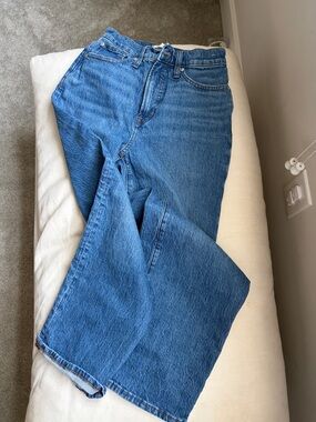 Madewell Blue Wide Leg Crop Jeans